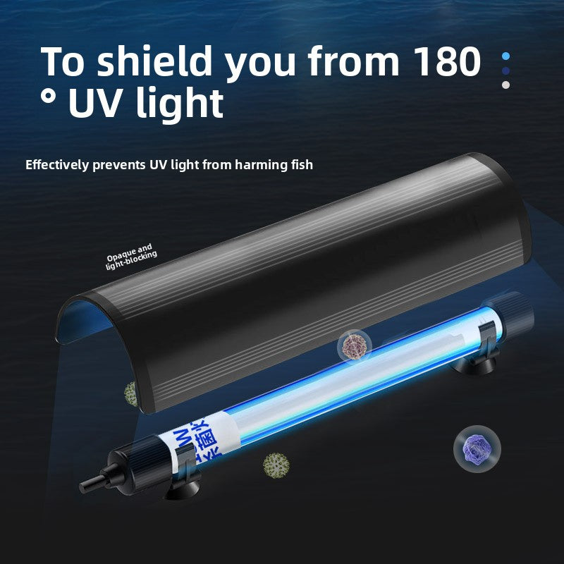 Submersible UVC Aquarium Sterilization Lamp with Timer for Fish Tank Algae Control and Clear Water teemdrop