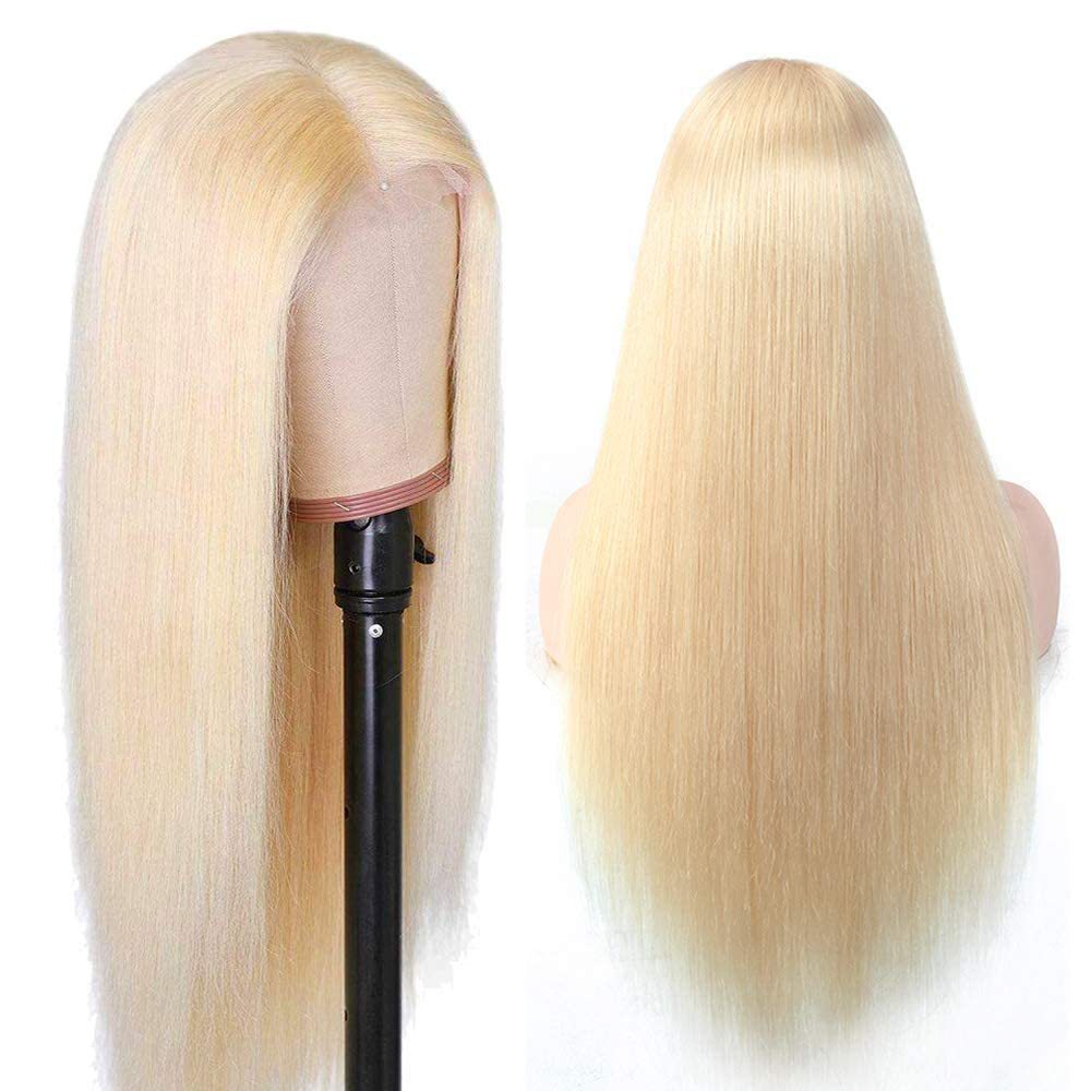 Long Straight Heat Resistant Synthetic Fiber Front Lace Wig teemdrop