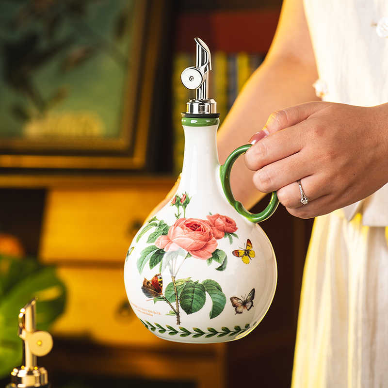 Garden ceramic oil pot for kitchen teemdrop