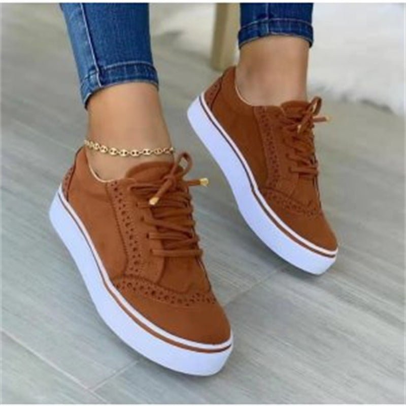Casual Lace-Up Flat Sole Women Shoes