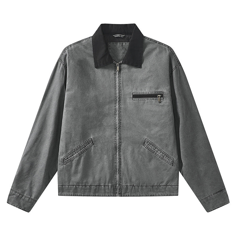 Men's Lapel Casual Jacket American Style Retro Loose Handsome All-match Jacket teemdrop