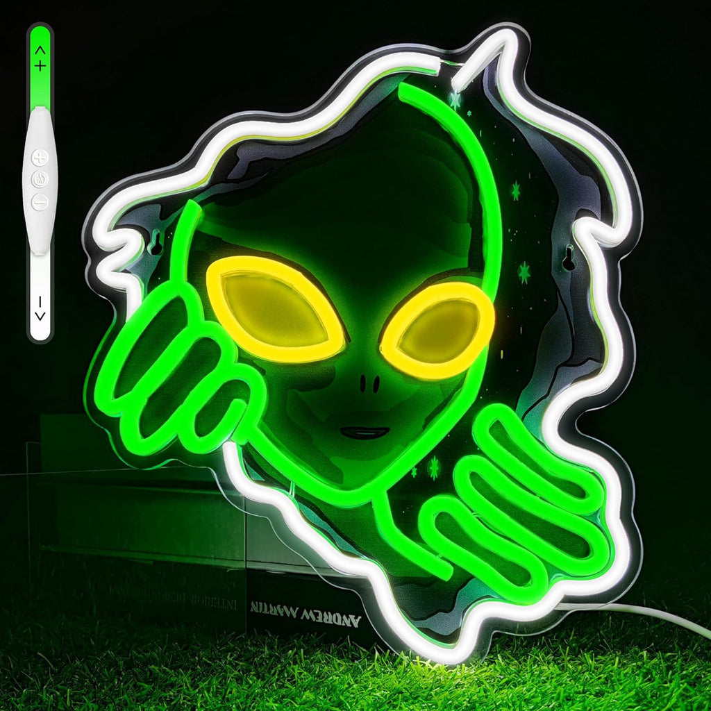 Alien UFO LED Neon Sign Light for Bedroom Game Room Bar Party Decoration teemdrop