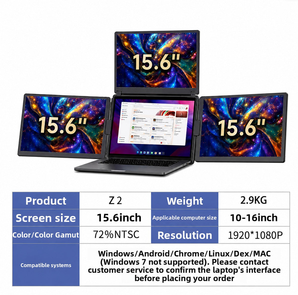 Laptop Triple Screen Monitor