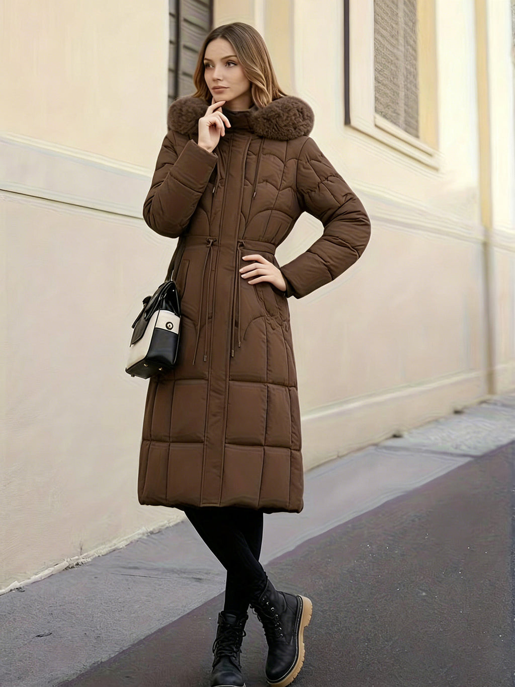 Women's Long Cotton-Padded Coat teemdrop