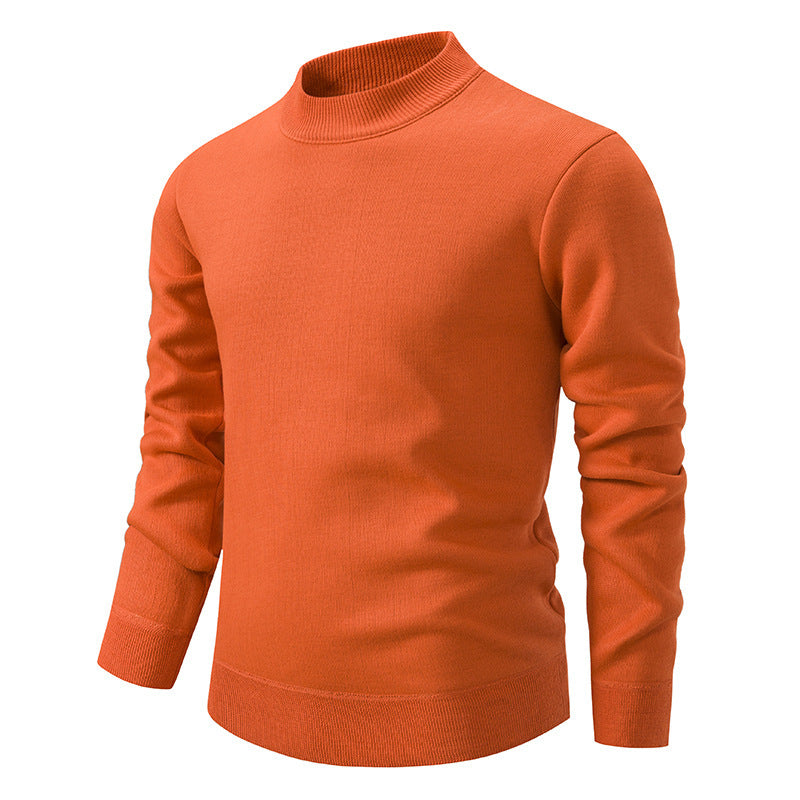 Men's Thickened Fleece-Lined Crew Neck Knit Sweater Autumn Winter teemdrop