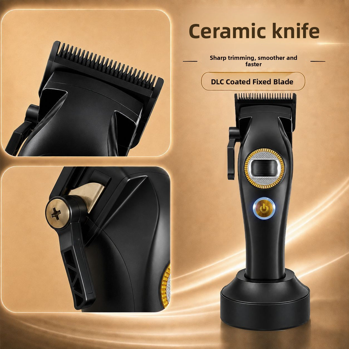 High-Speed Brushless Cordless Hair Clipper with DLC Ceramic Blade and Long Battery Life teemdrop