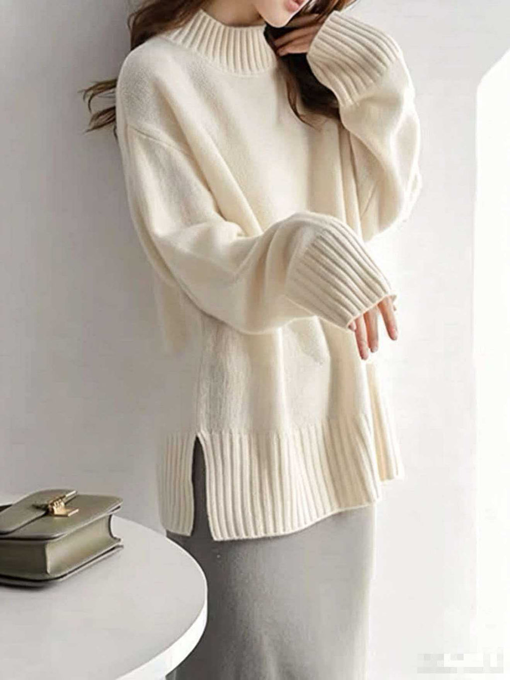 Base-layer pullover knit sweater teemdrop