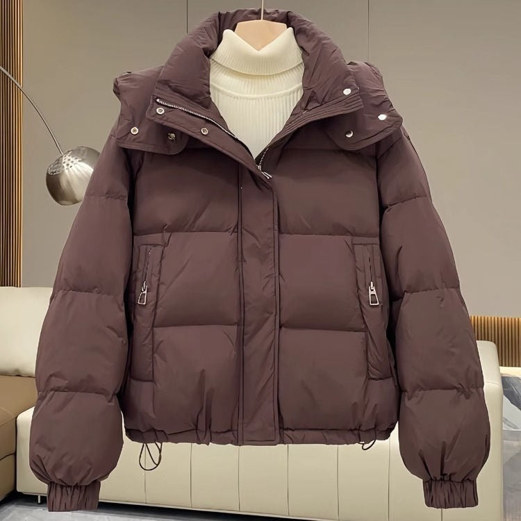 Women Winter Short Hooded Cotton Jacket teemdrop