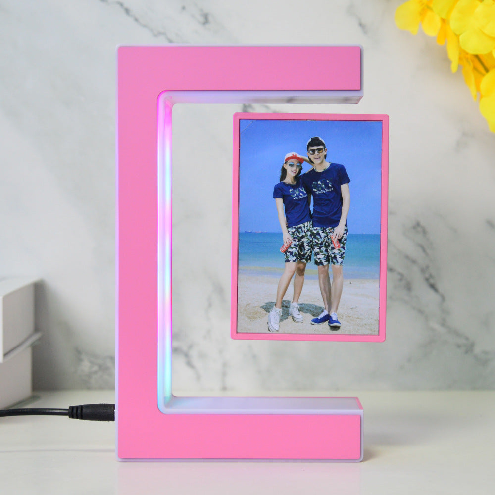 Magnetic Levitating LED Photo Frame Creative Floating Display Home Decor Gift teemdrop