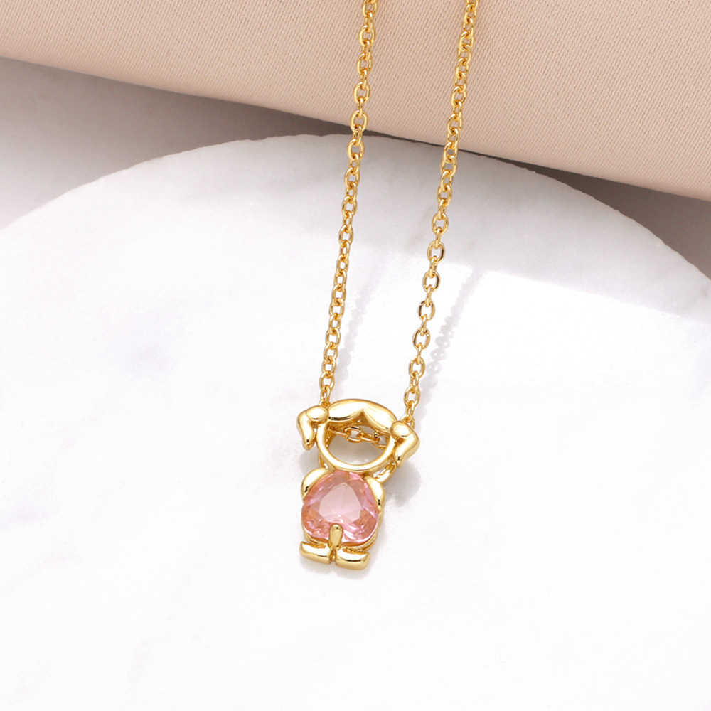 Hanging pendant necklace with hearts