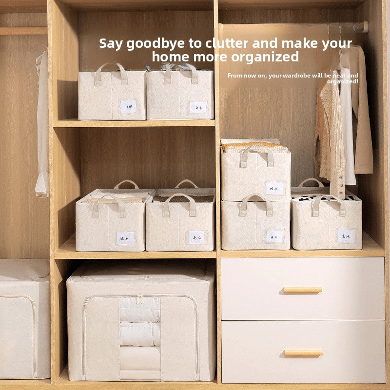 Foldable Cotton Linen Wardrobe Organizer Drawer Large Capacity Clothes Storage Box