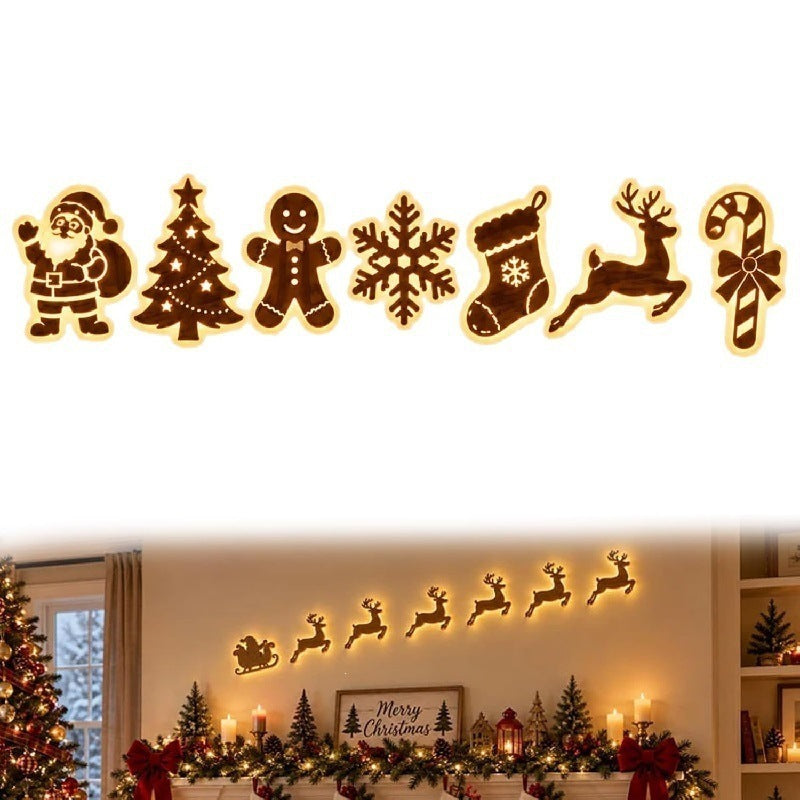 Christmas light-up wall silhouettes