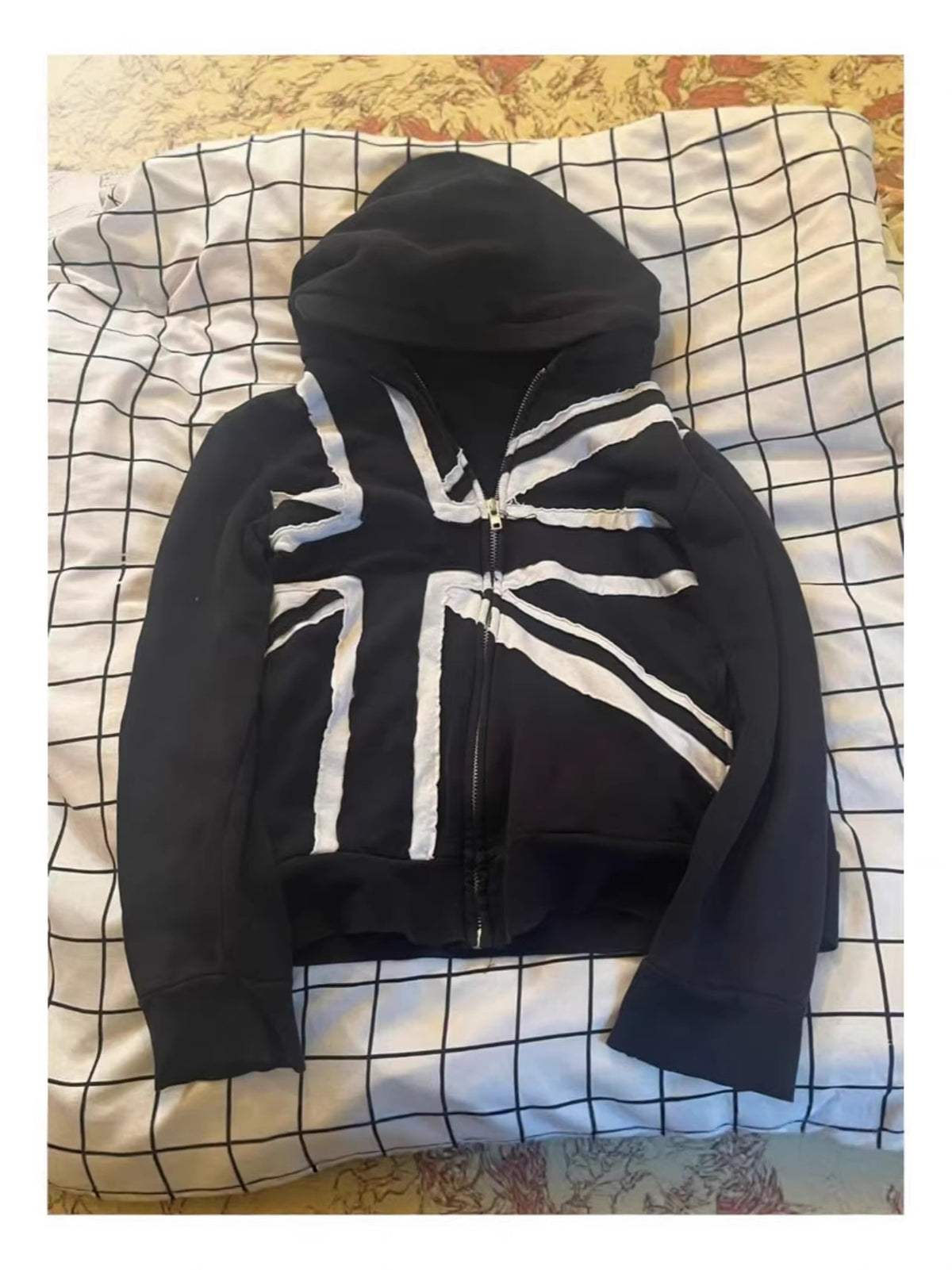 Long-sleeve pullover zip-up hoodie