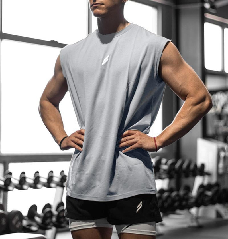 Men's Quick-Dry Bird-Eye Fabric Sleeveless Sports Training Vest teemdrop
