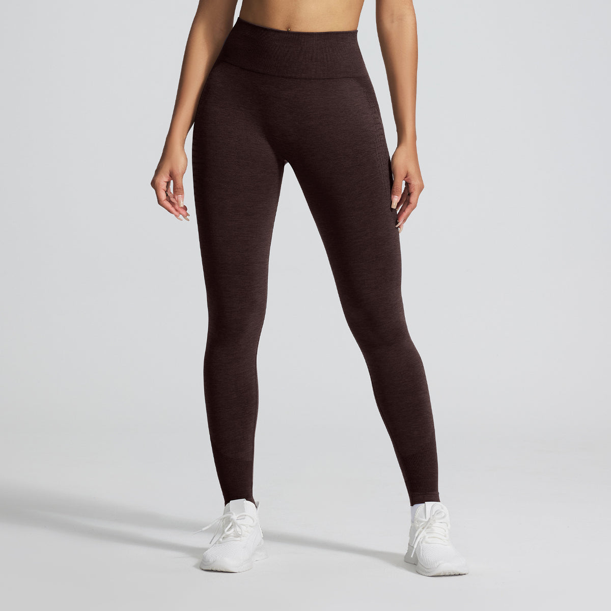 Women's Seamless Jacquard High-Waist Cropped Yoga Pants teemdrop