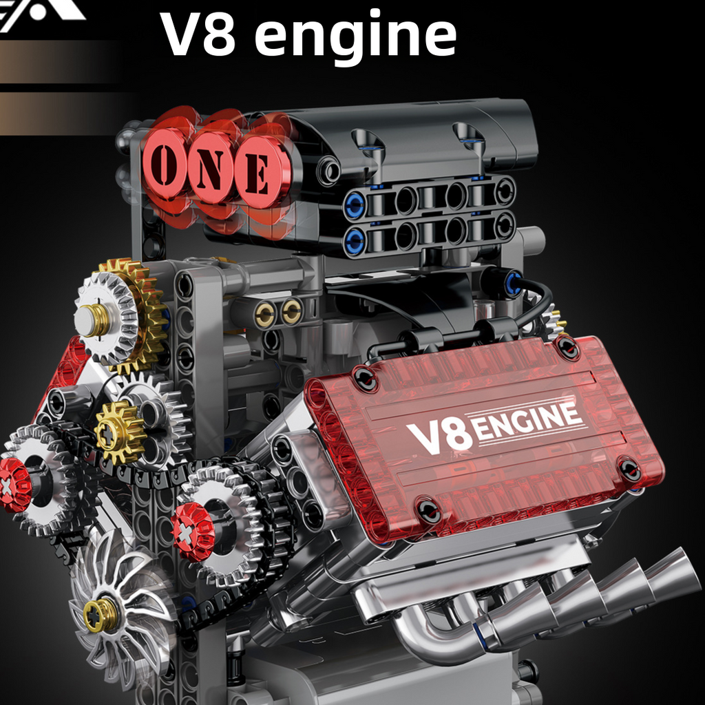 V8 Engine Model Assembly Building Block Toy