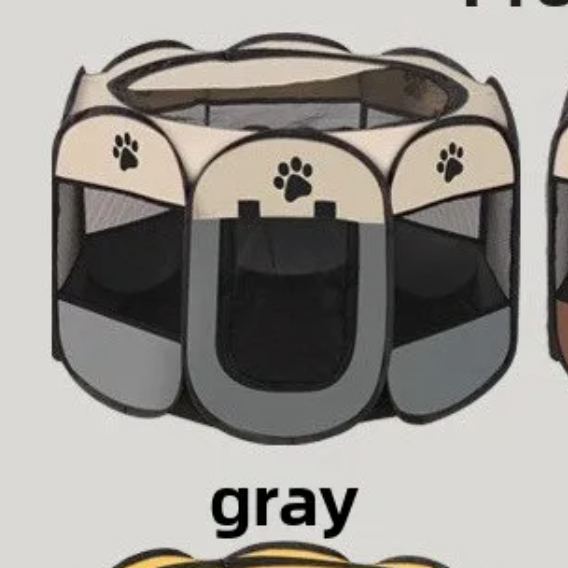 Foldable Waterproof Pet Tent Scratch-Resistant Cat Enclosure Breathable Paw Print Playpen