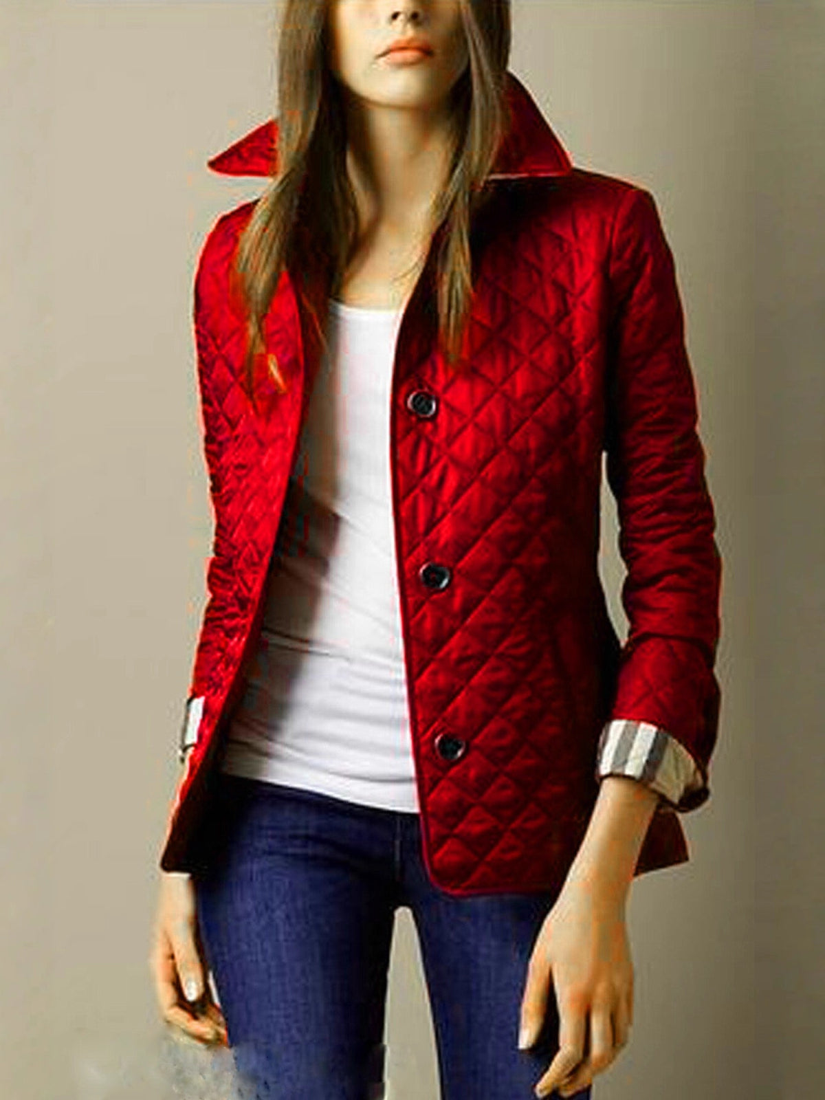 Elegant Lapel Slim Fit Thick Warm Cotton Coat teemdrop