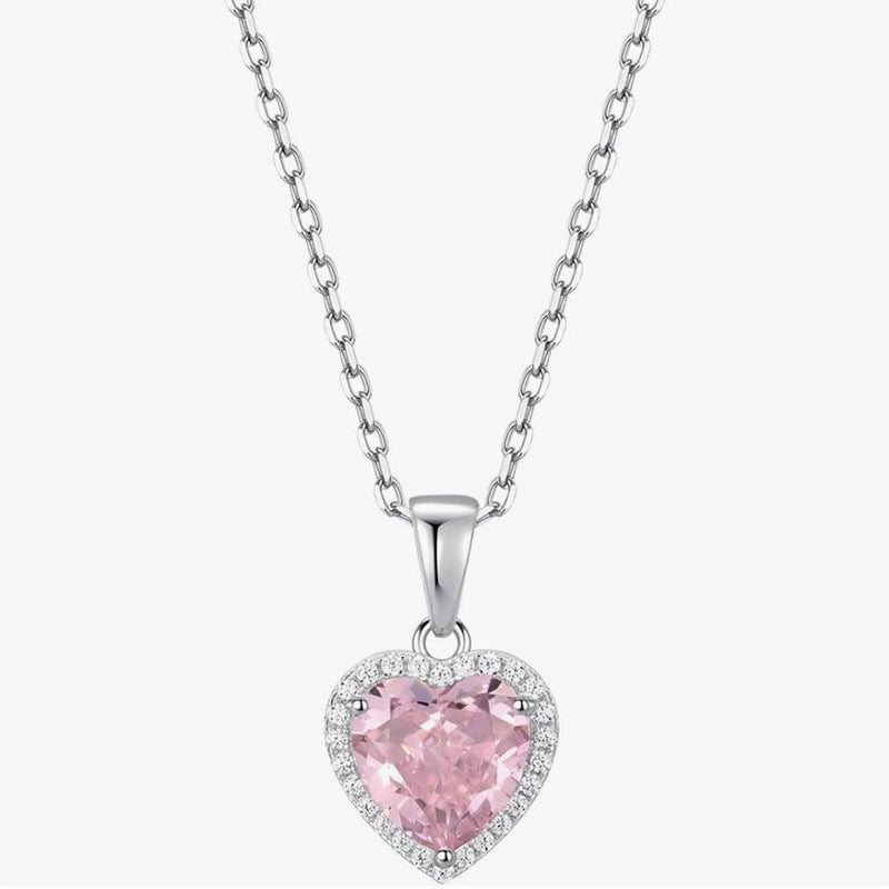 Heart Pendant Cross Chain Necklace