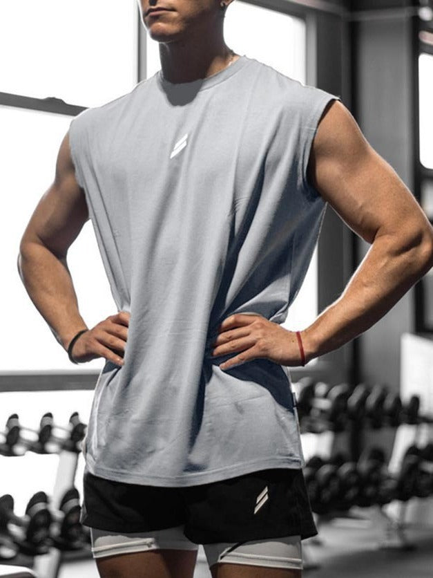 Men's Quick-Dry Bird-Eye Fabric Sleeveless Sports Training Vest teemdrop