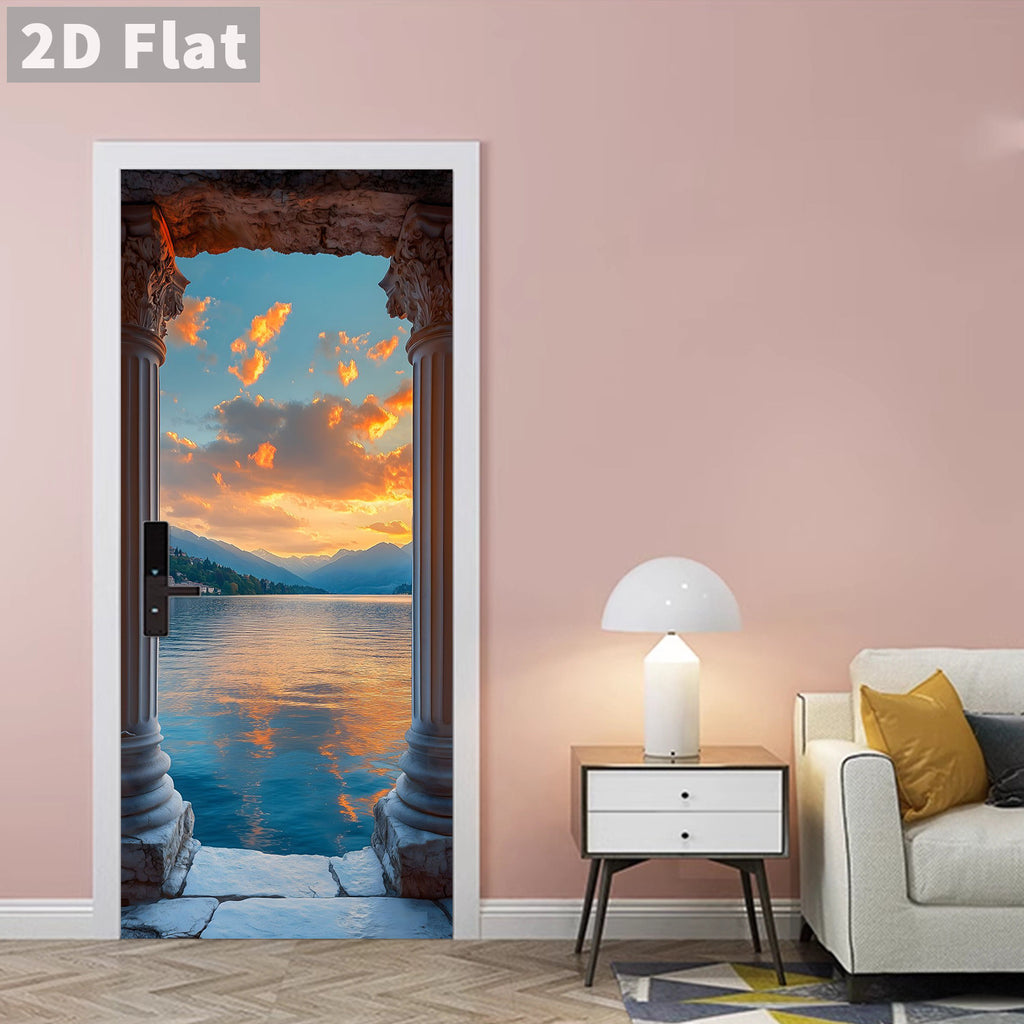 Creative Wooden Door Refurbished Door Stickers Wall Stickers teemdrop