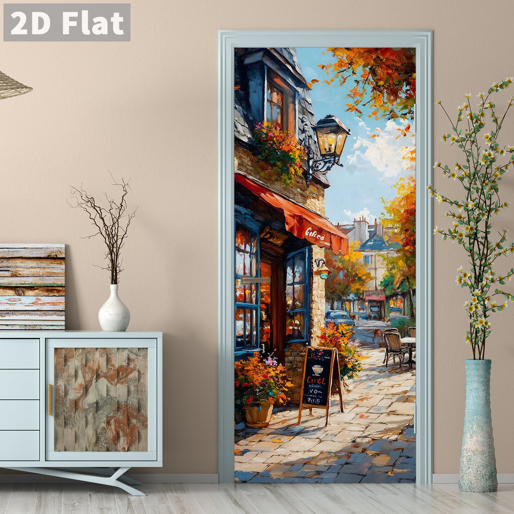 Creative Wooden Door Refurbished Door Stickers Wall Stickers teemdrop
