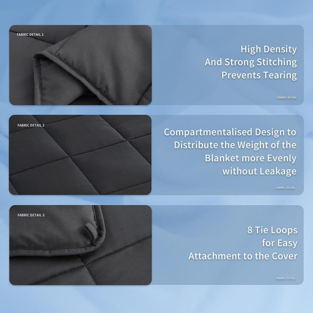 Quilted Microfiber Weighted Blanket for Sleep & Relaxation, Multiple Sizes and Weights teemdrop