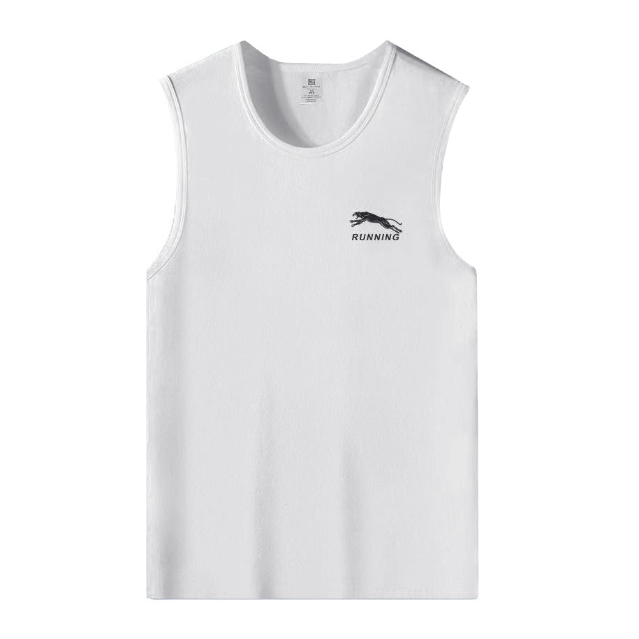 Men's Solid Color Sleeveless Breathable Sports Gym Fitness Vest teemdrop