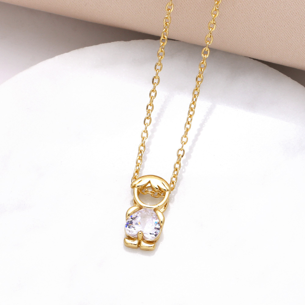 Hanging pendant necklace with hearts