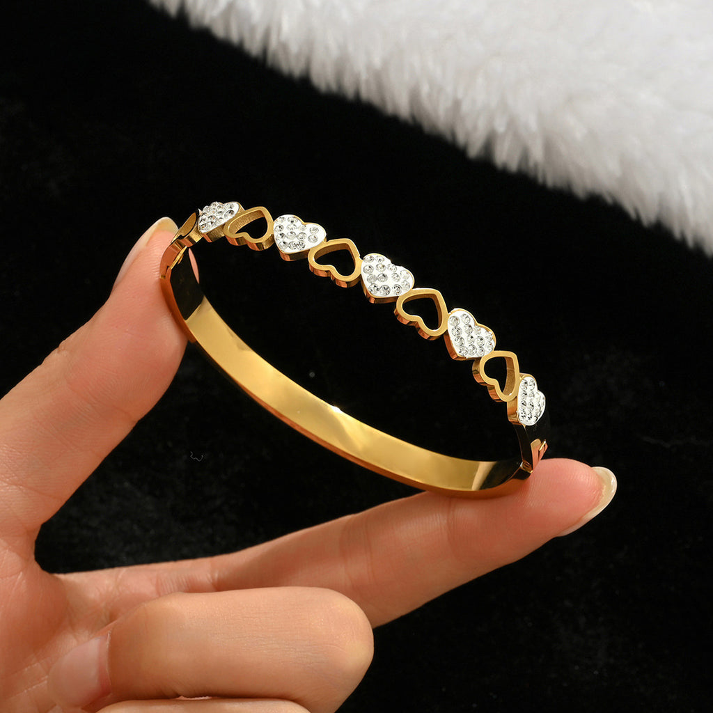 Gold-colored stainless steel bracelet teemdrop