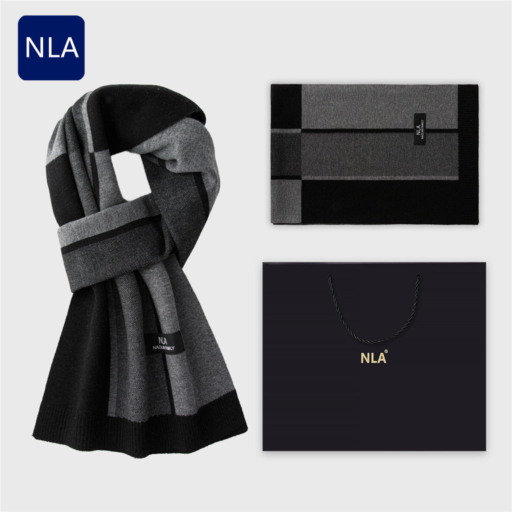 Men's Wool Scarf Men's Winter Warm Knitted Scarf teemdrop