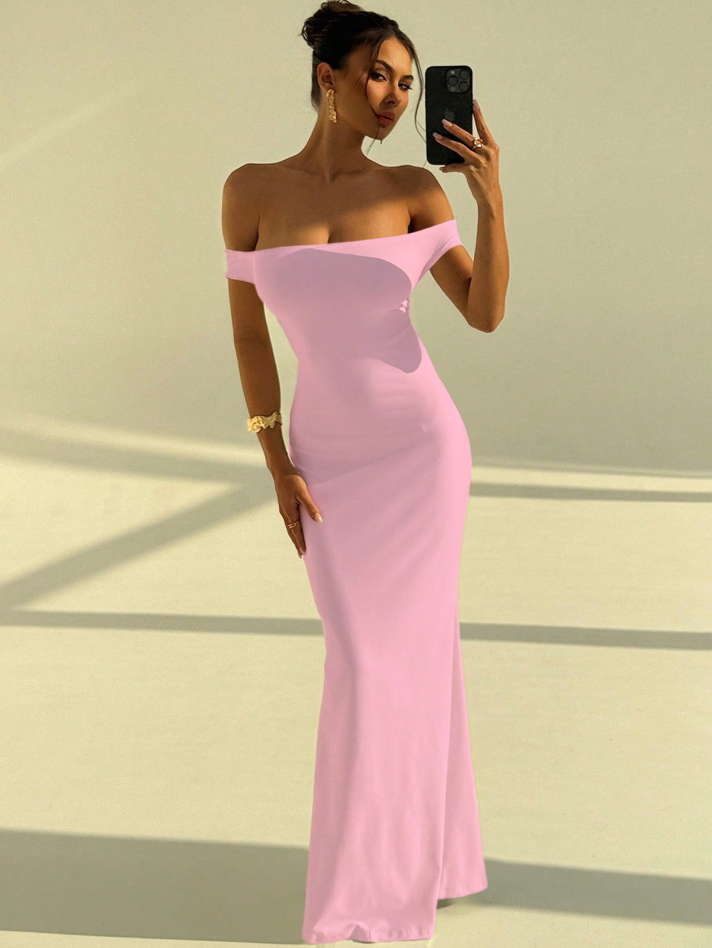 Sleeveless One-Shoulder Backless Slim Fit Long Dress teemdrop