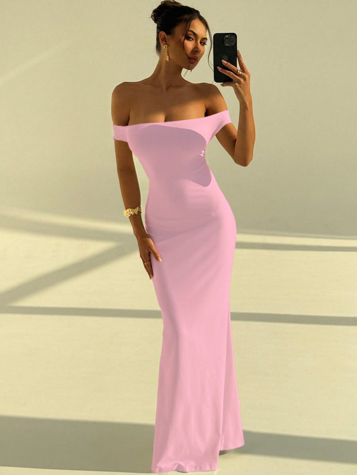 Sleeveless One-Shoulder Backless Slim Fit Long Dress teemdrop