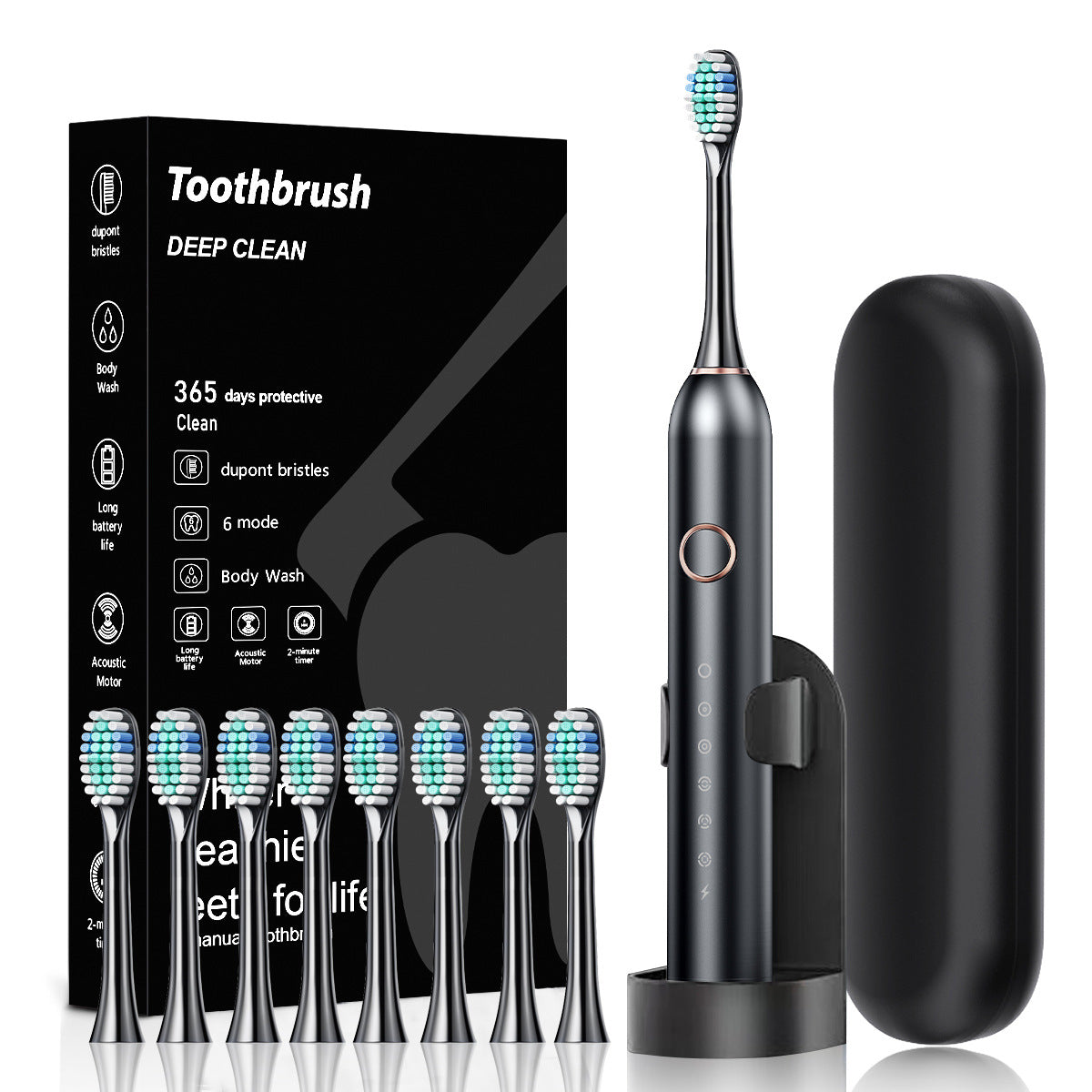 Sonic Electric Toothbrush USB Rechargeable with Soft Bristles and Multi-Speed Settings teemdrop