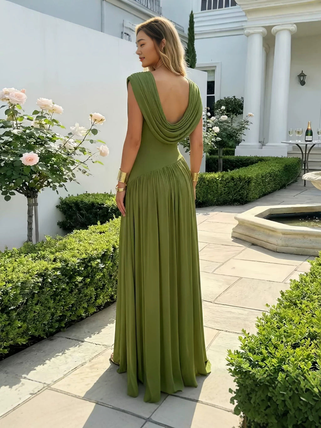 High-Slit Long Evening Dress teemdrop