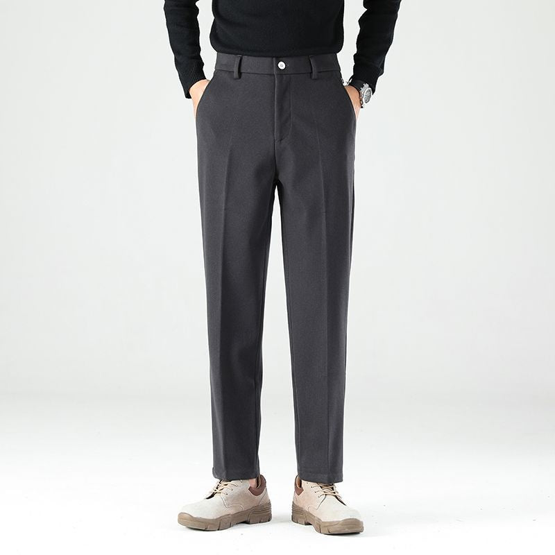 Men's Casual Pants Straight-Leg Drapey Dress Pants Long Pants teemdrop