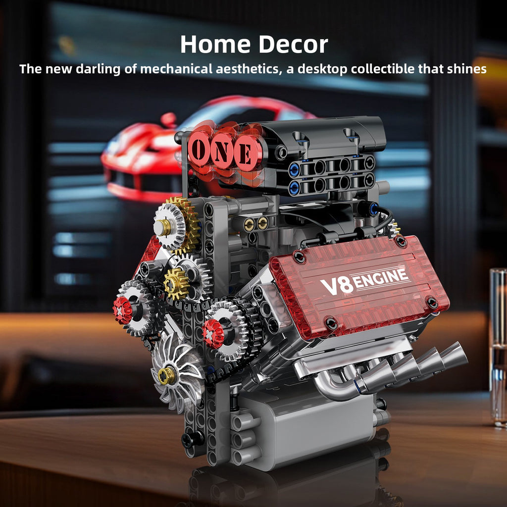 V8 Engine Model Assembly Building Block Toy