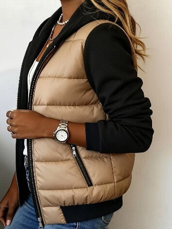 Women's Mid-Length Hooded Fleece-Lined Faux Shearling Coat teemdrop