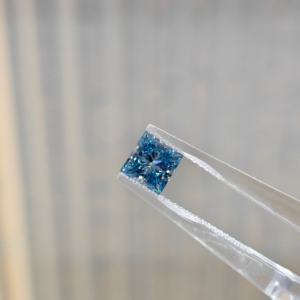 IGI Certified Princess-Cut Royal Blue Laboratory-Grown Loose Diamond