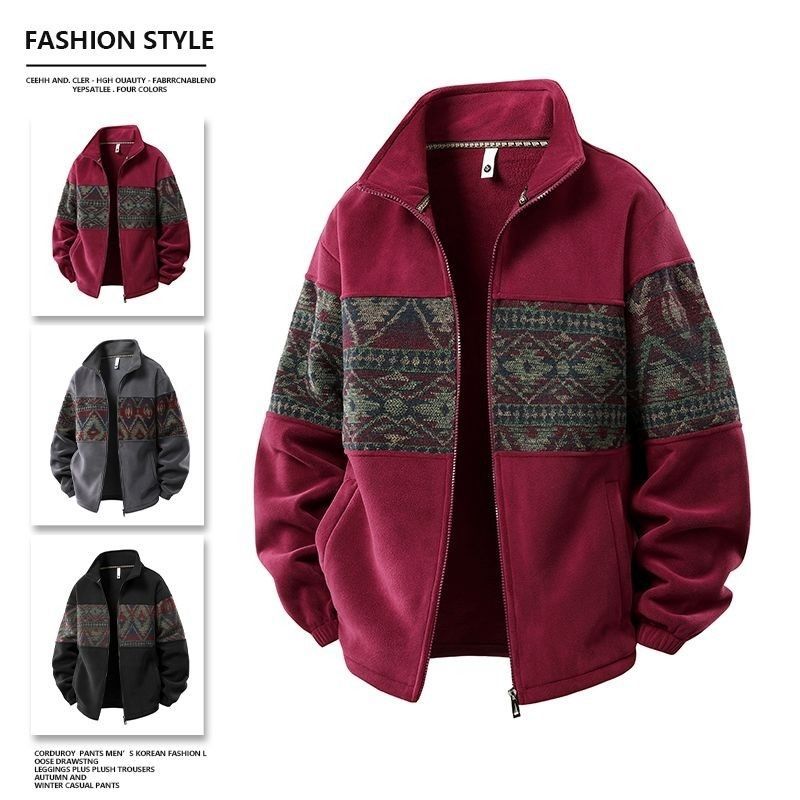 Men's Winter Fleece-Lined Rabbit Fur Hooded Pullover Sweatshirt