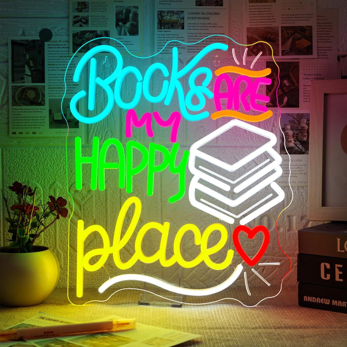 Dimmable LED Reading Neon Sign Wall Decor Light teemdrop