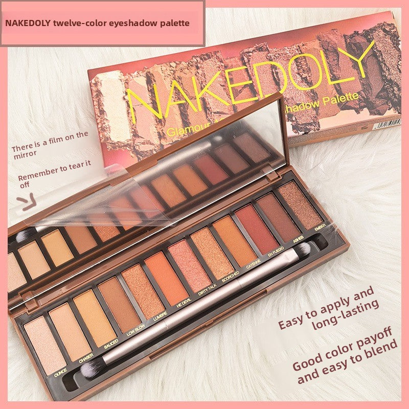 12-Color Earth Tone Matte Shimmer Eyeshadow Palette