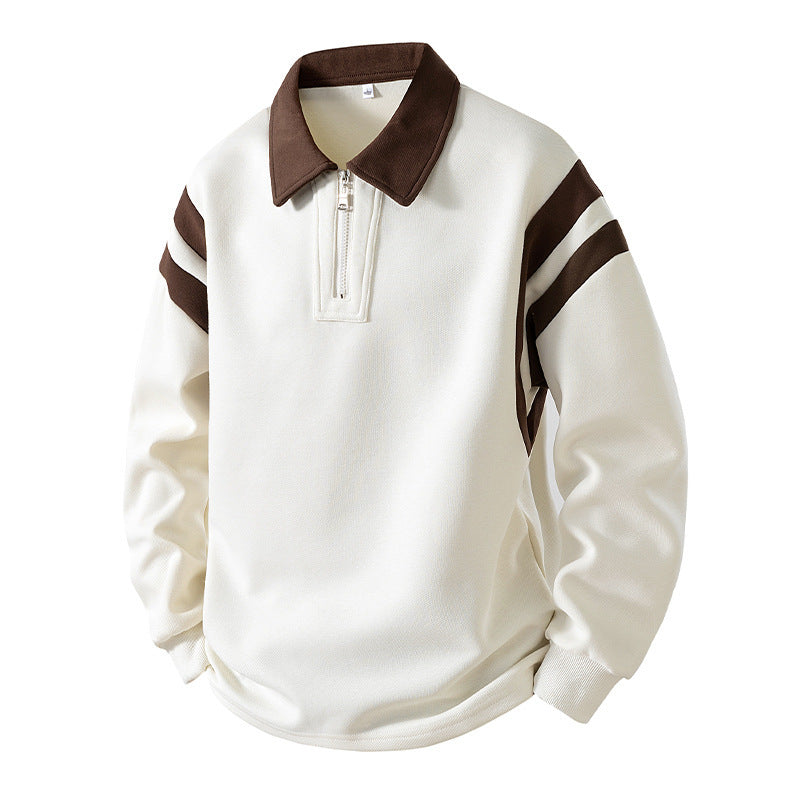 Retro half-zip polo hoodie teemdrop