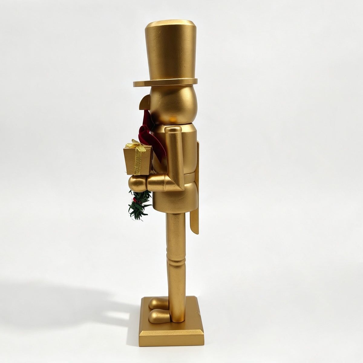 Matte Gold Wooden Nutcracker Christmas Decoration