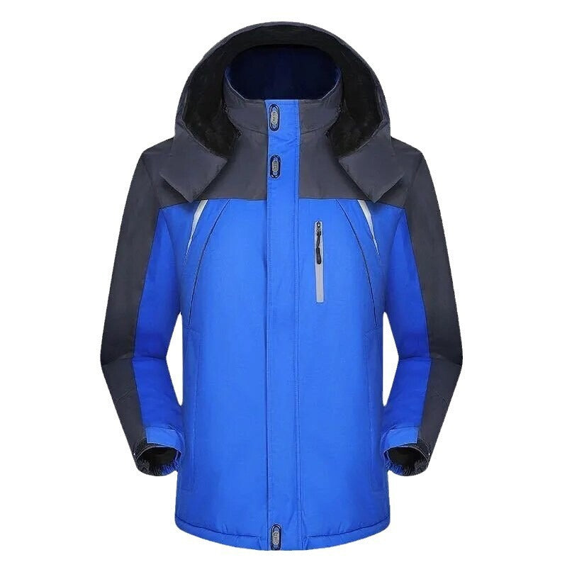 Men?s fleece-lined, thickened, all-in-one winter outdoor jacket with reflective detailing for warmth teemdrop