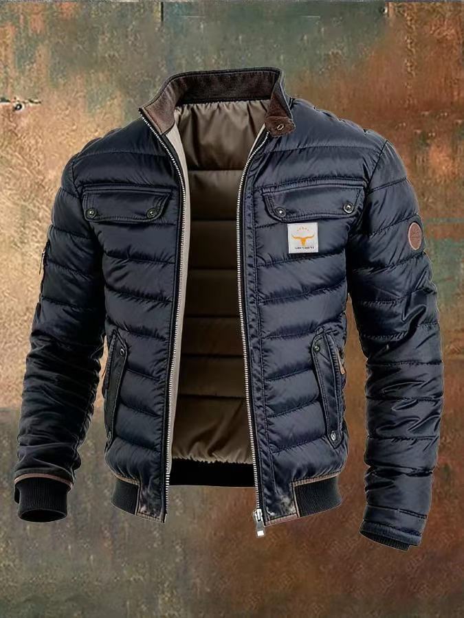 Men's Fleece Lined Hooded Zip Up Jacket Windproof Warm Winter Coat