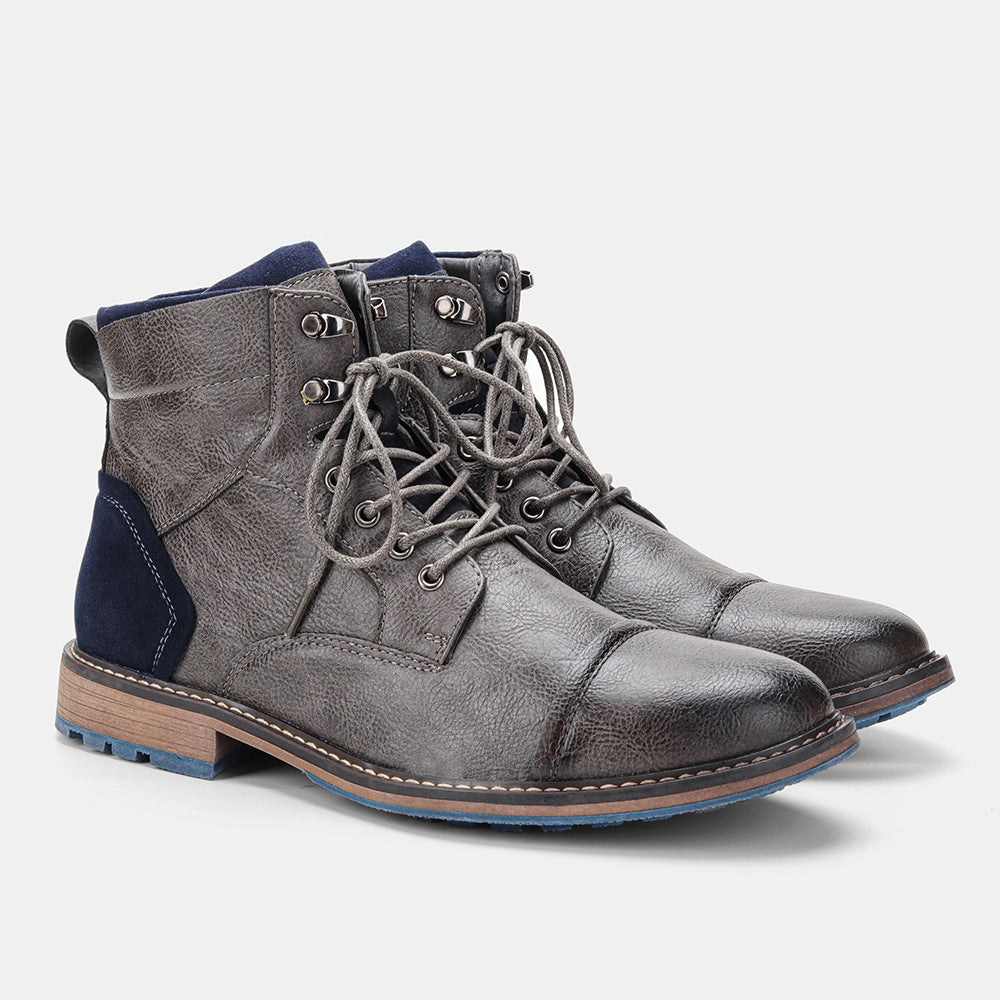 Large Size Men's Martin Boots Side Zipper Work Boots