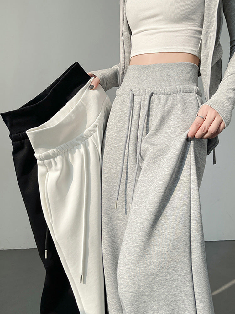 Women's High-Waisted Drapey Wide-Leg Cotton Blend Casual Pants teemdrop