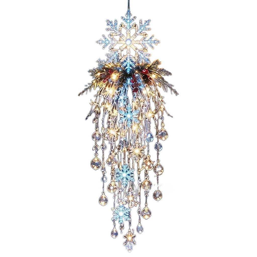 Glow Crystal Waterfall Resin Hanging Christmas Ornament for Holiday Home Decor teemdrop
