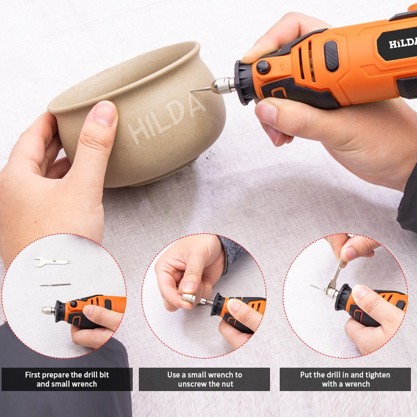 Electric Grinder Variable Speed Handheld Rotary Tool Kit